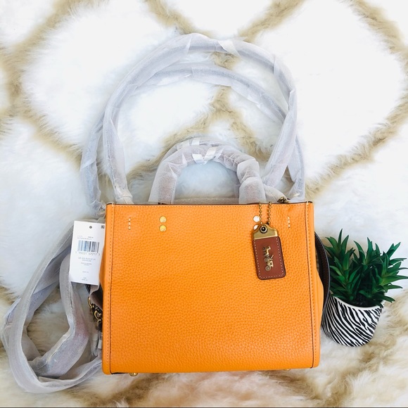 Authentic Brand New Coach Rogue 25 C5575 In Colorblock Brass/Papaya Multi - Picture 2 of 15